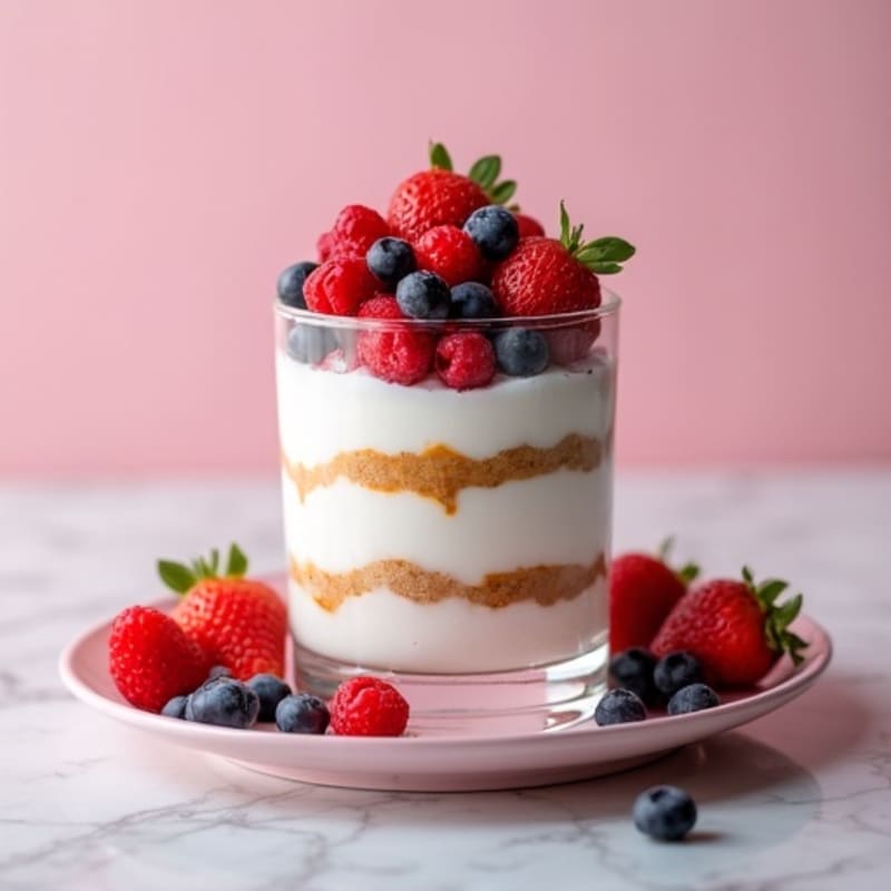 Greek Yogurt Protein Parfait with Mixed Berries and Almond Butter