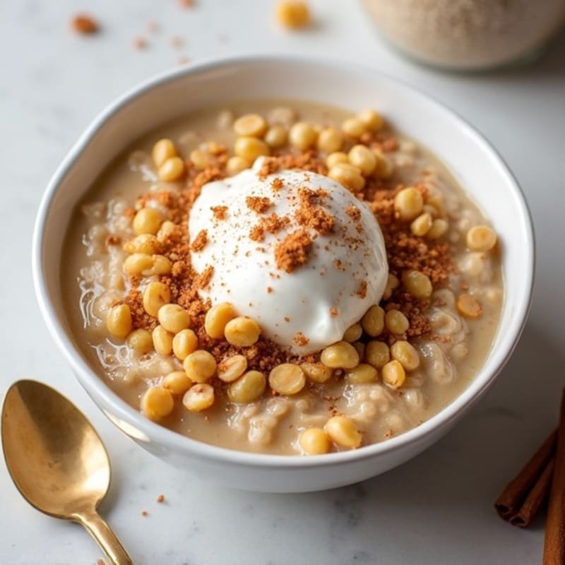 Creamy Vanilla-Cinnamon Protein Oats with Greek Yogurt