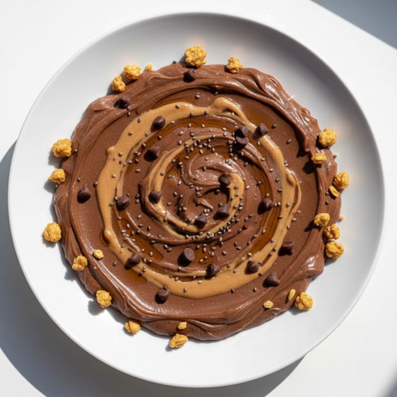 Silky Chocolate Protein Pudding with Almond Butter Swirl