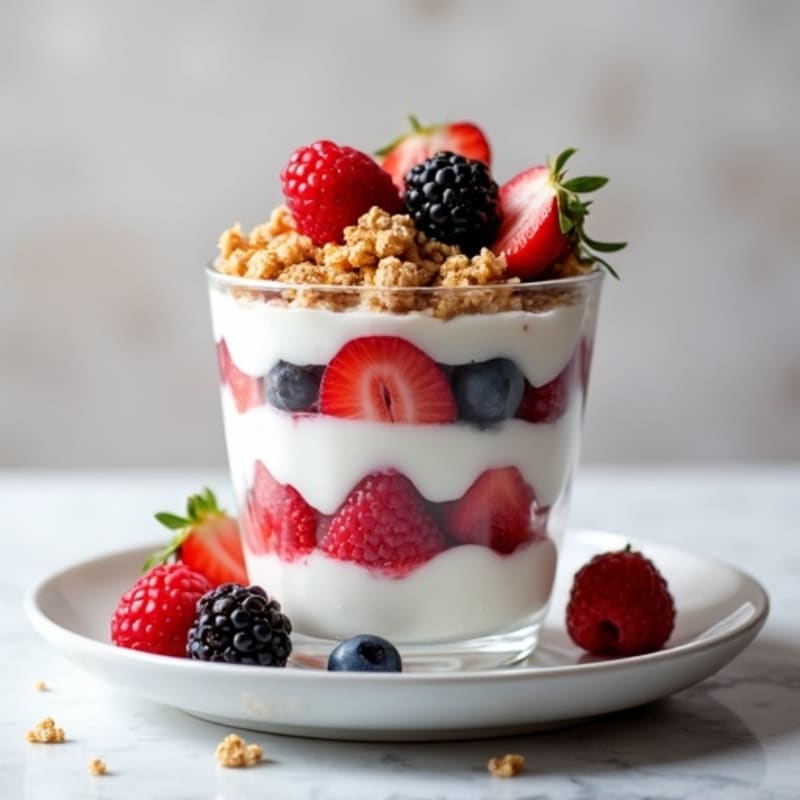Greek Yogurt Protein Parfait with Mixed Berries