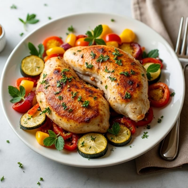Sheet Pan Lemon Herb Chicken with Crispy Roasted Vegetables