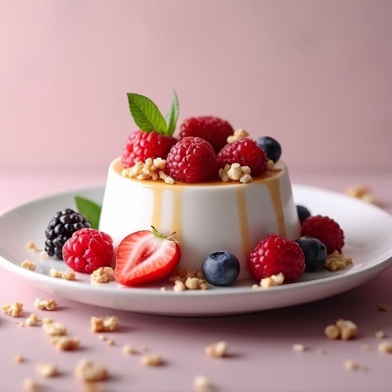 Greek Yogurt Protein Mousse with Mixed Berries