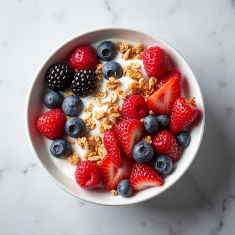 Creamy Greek Yogurt with Fresh Berries and Crunchy Granola