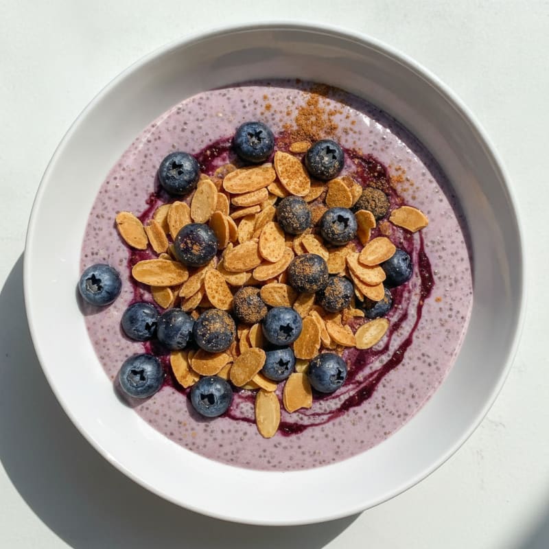 Berry Chia Pudding with Toasted Almonds