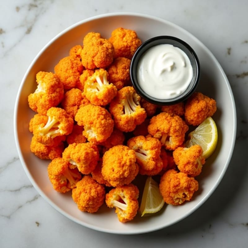 Crispy Buffalo Cauliflower with Cashew Ranch