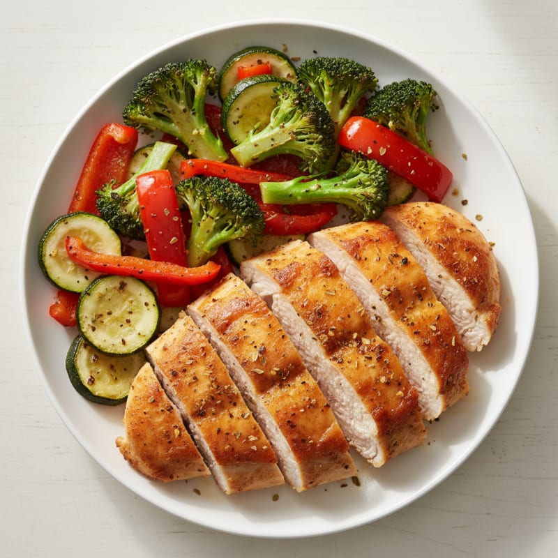 Air-Fried Chicken and Roasted Vegetables