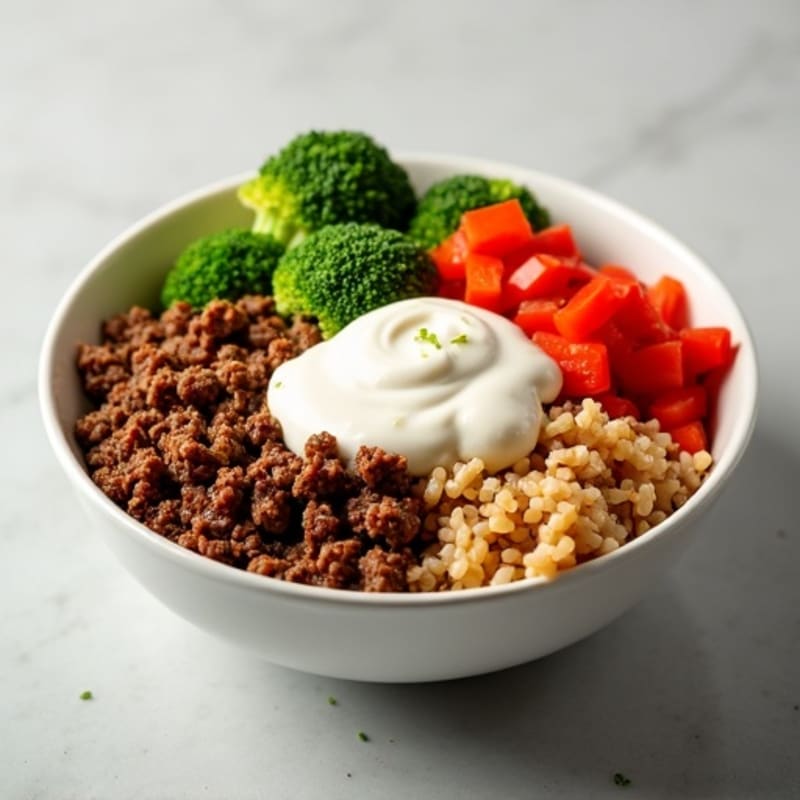 Seasoned Ground Beef Bowl with Special Sauce