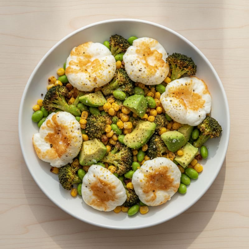 Air-Fried Egg Whites with Roasted Vegetables