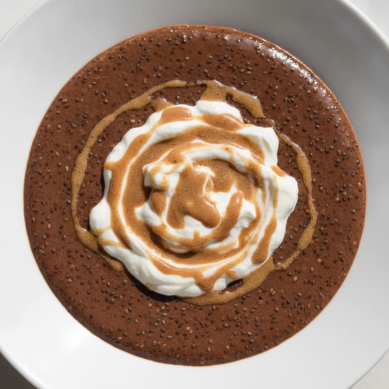 Silky Chocolate Protein Pudding with Chia Seeds