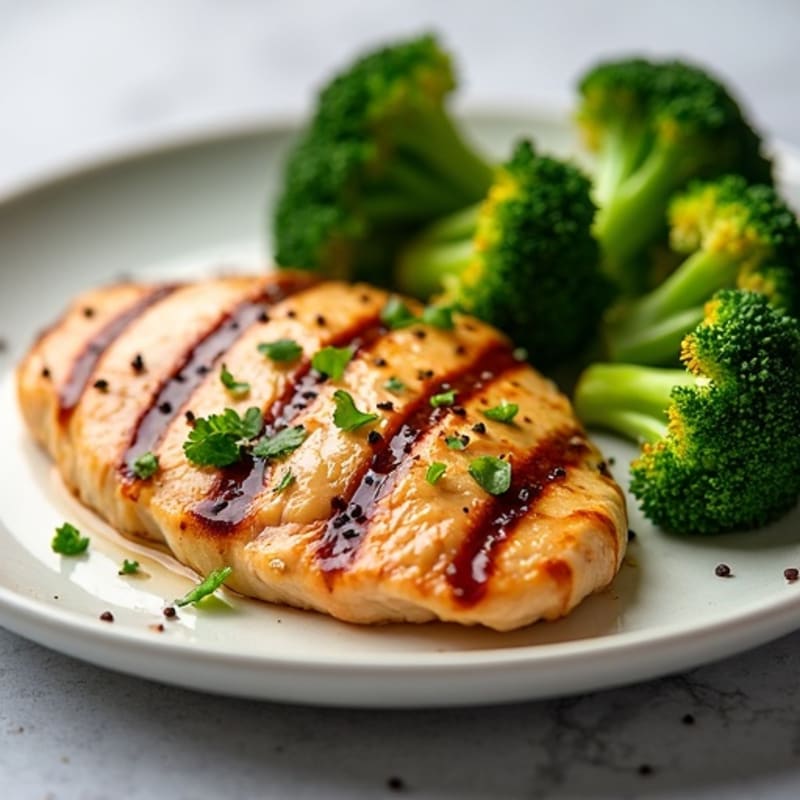 Grilled Chicken Breast with Roasted Broccoli