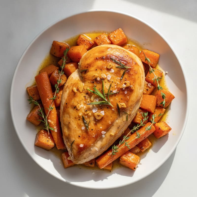 Garlic Herb Roasted Chicken with Root Vegetables