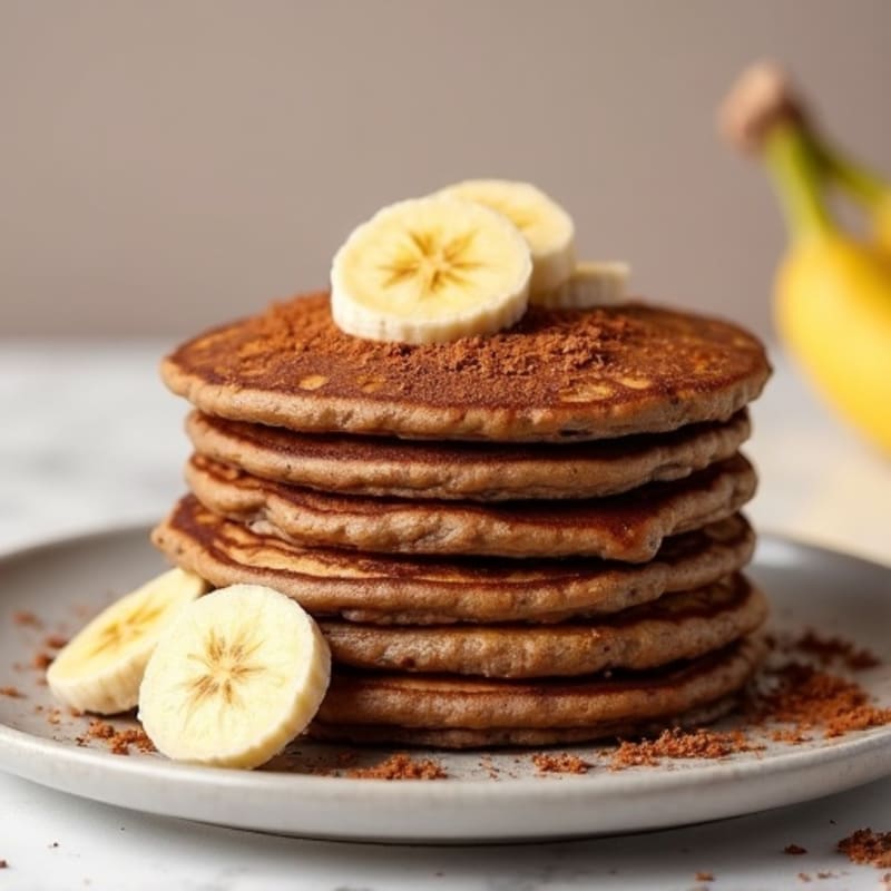 Hearty Cacao Oat Protein Pancakes