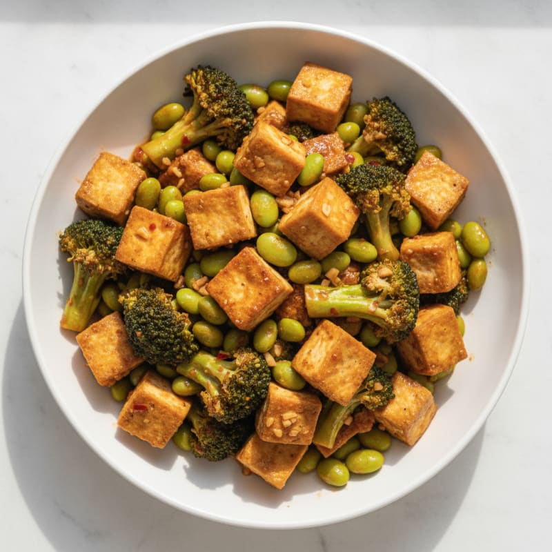 Ginger-Garlic Tofu and Broccoli Stir-Fry