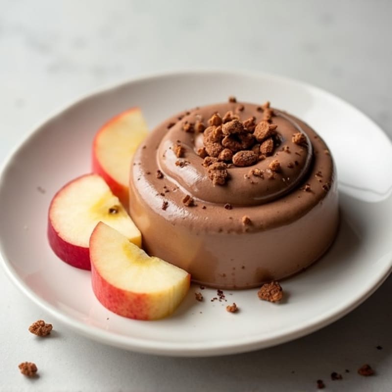 Chocolate Protein Mousse with Sliced Apples