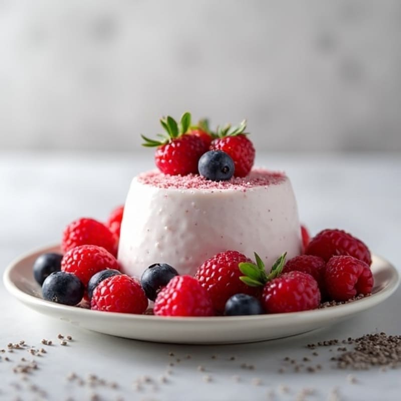 Greek Yogurt Protein Mousse with Mixed Berries