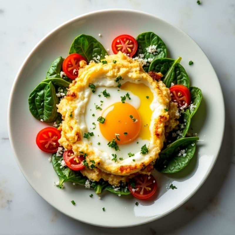 Fluffy Protein Scramble with Fresh Herbs and Veggies
