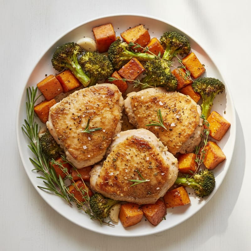 Garlic Herb Roasted Chicken Thighs