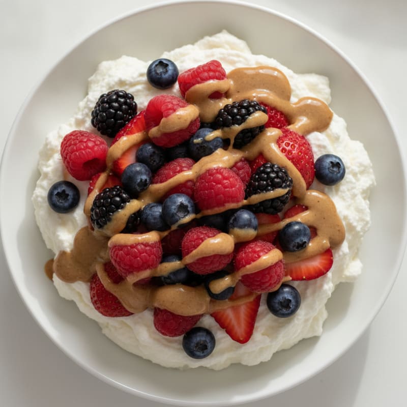 Silky Greek Yogurt Protein Mousse with Mixed Berries