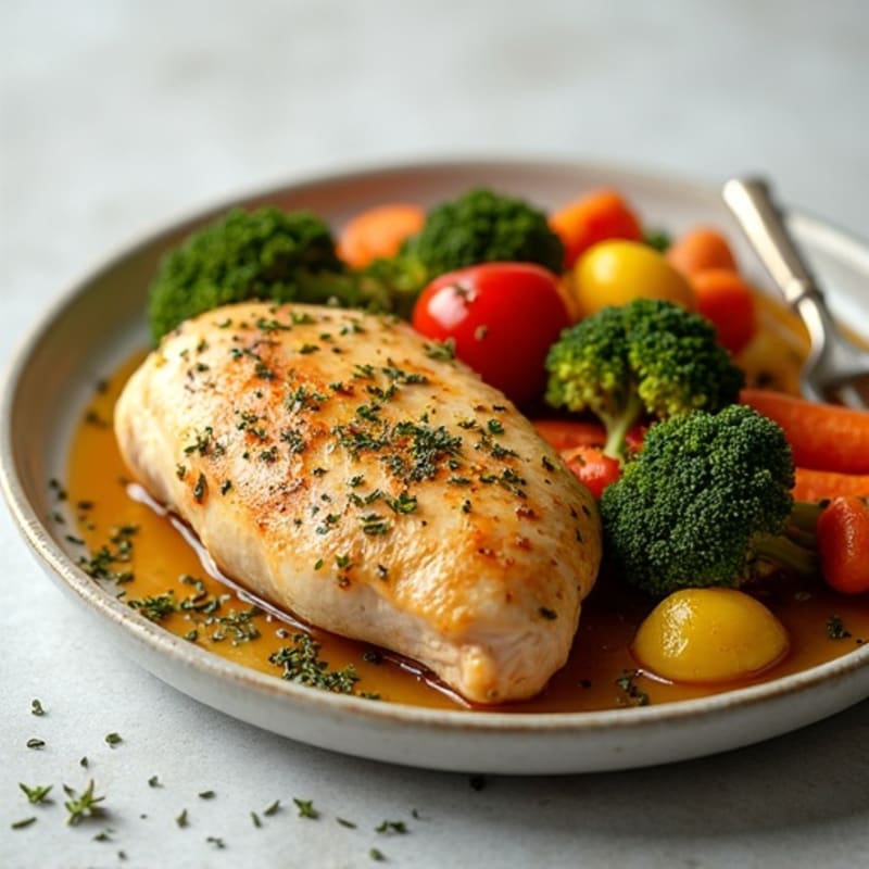 Lemon Herb Roasted Chicken with Crispy Roasted Vegetables