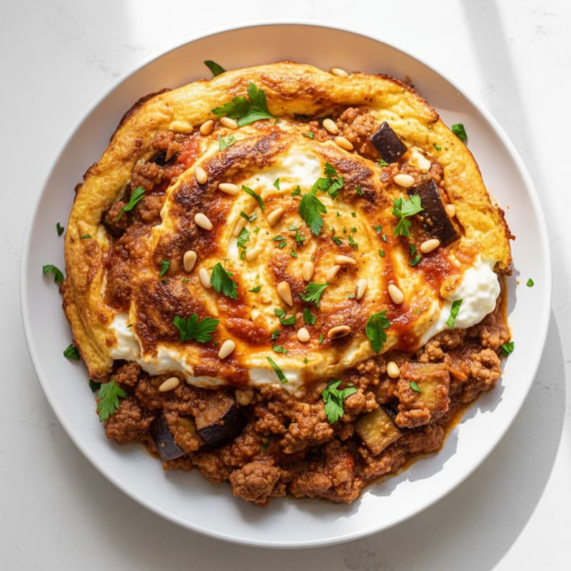 Creamy Spiced Lamb and Eggplant Bake