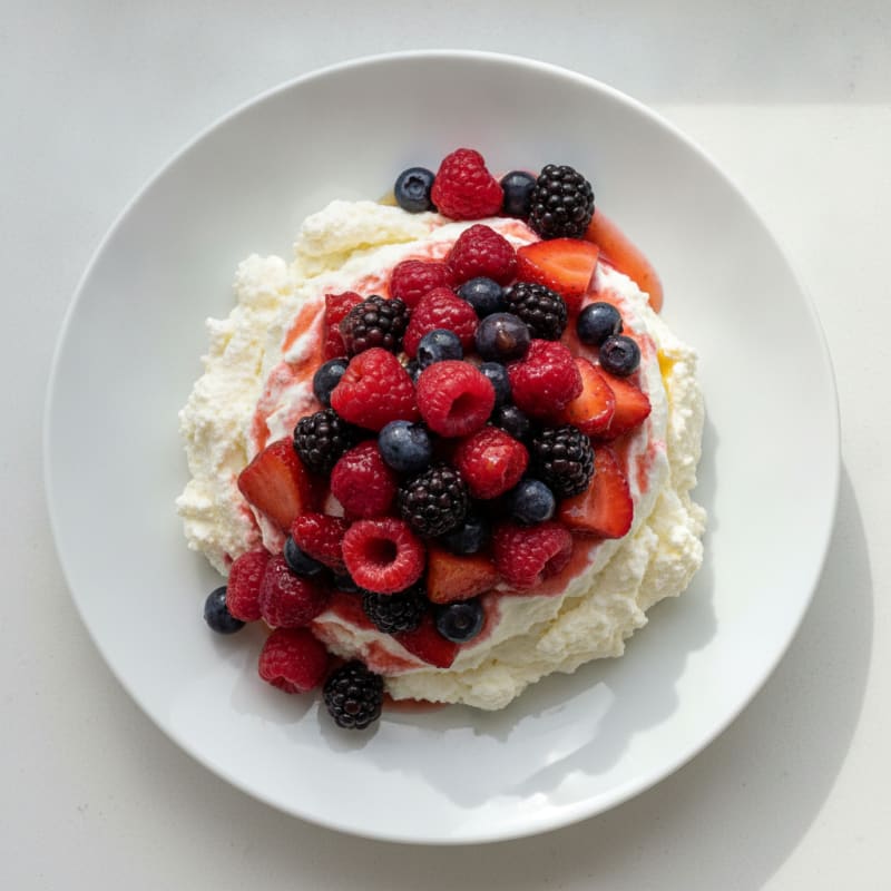 Silky Greek Yogurt Protein Mousse with Mixed Berries