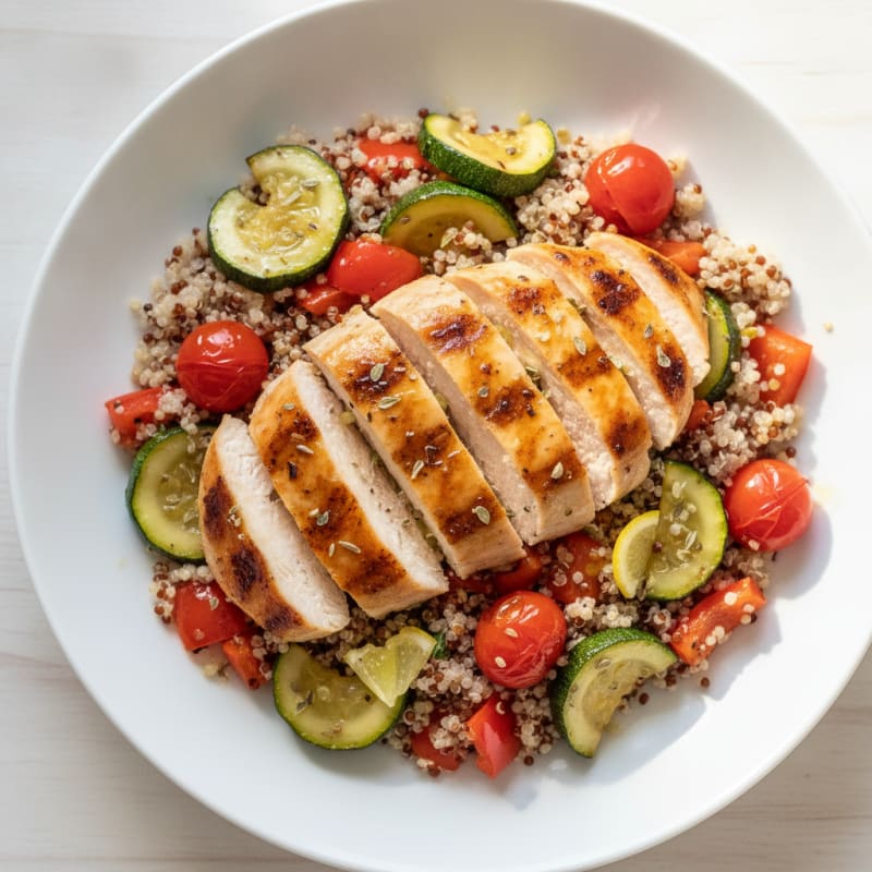 Grilled Chicken and Quinoa Vegetable Bowl