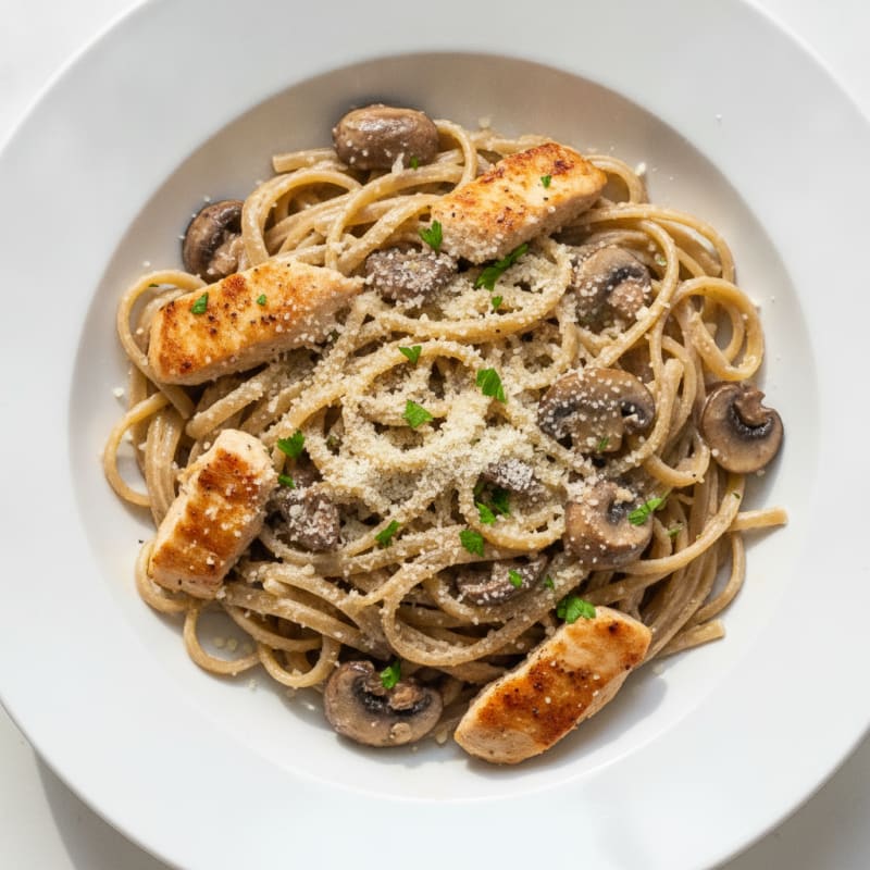 Truffle Mushroom Linguine with Parmesan