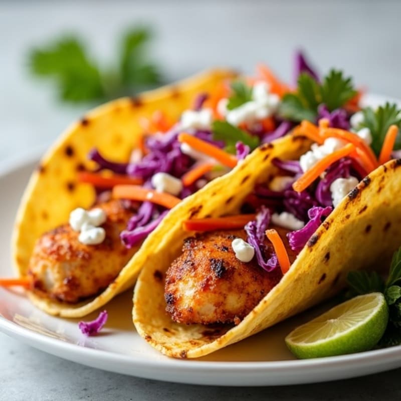Crispy Chicken Tacos with Fresh Slaw