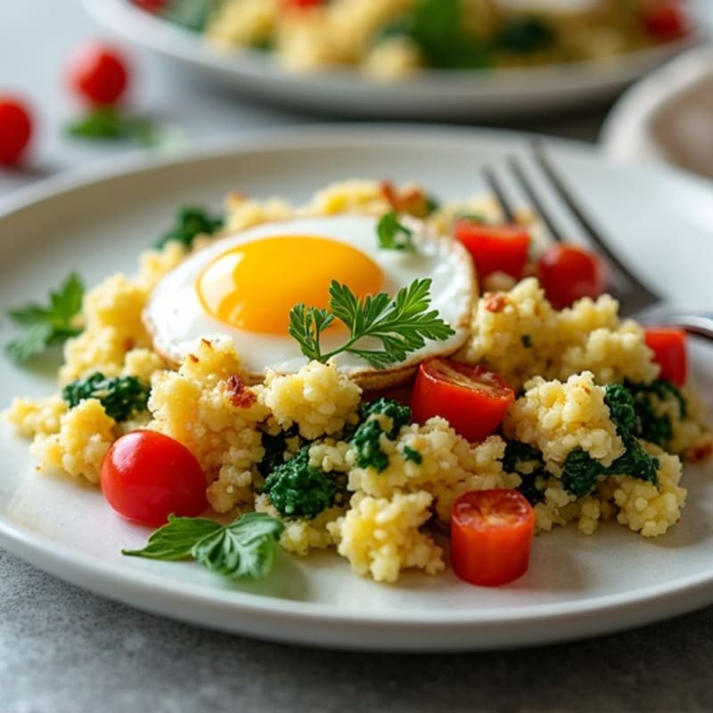 Cottage Cheese Scramble with Spinach and Turkey Bacon