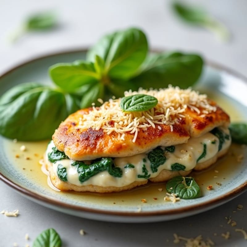 Chicken Breast Stuffed with Creamy Spinach Artichoke