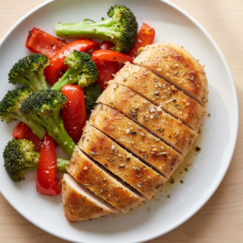Crispy Herb-Roasted Chicken Breast with Vegetables