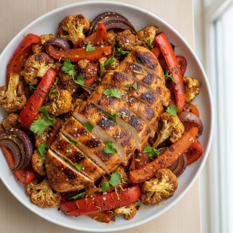 Spicy Harissa Chicken with Roasted Vegetables