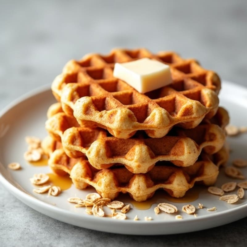 Crispy Almond-Oat Protein Waffles