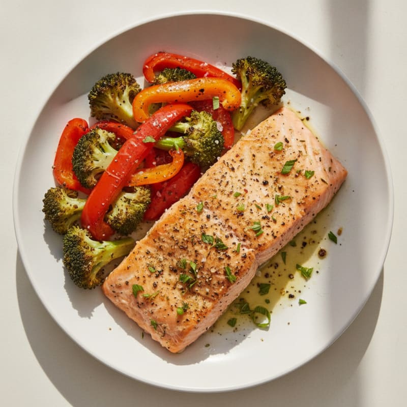 Herb-Roasted Salmon with Roasted Vegetables