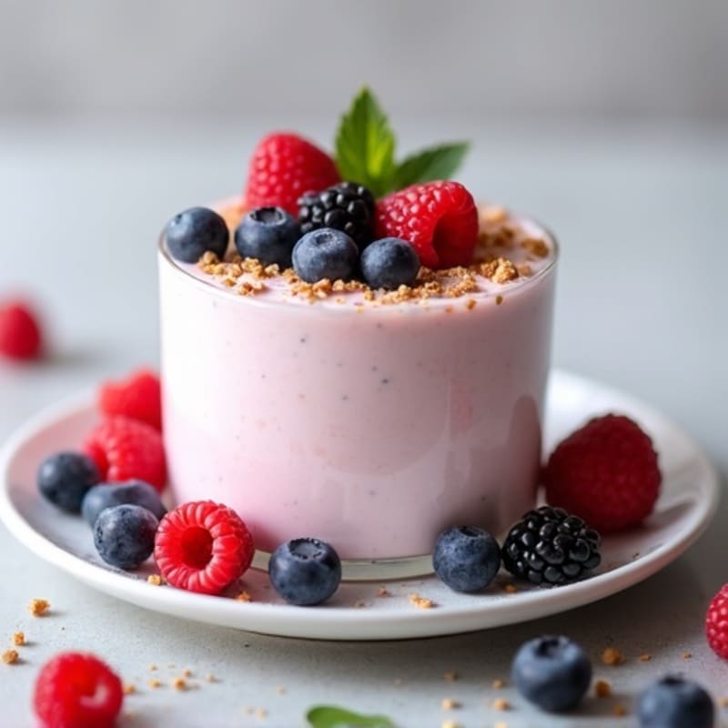 Silky Greek Yogurt Protein Mousse with Berries