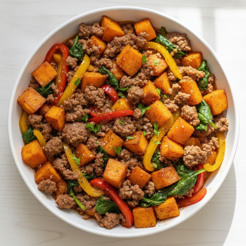 Ground Beef Sweet Potato Skillet