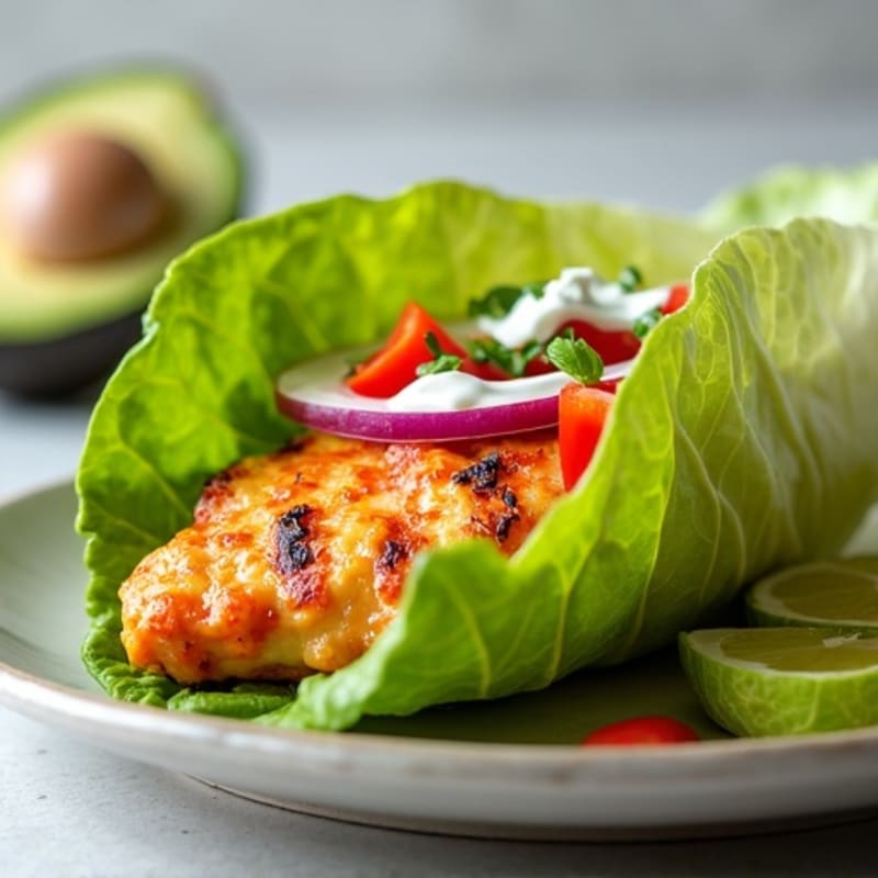 Spicy Buffalo Ranch Chicken Lettuce Wrap