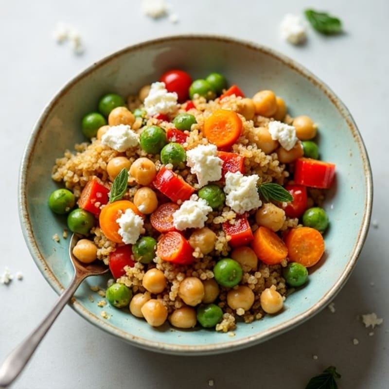 Chickpea and Quinoa Power Bowl with Roasted Vegetables