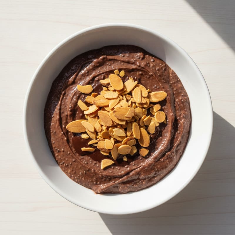 Protein Chocolate Chia Pudding with Whey and Almonds