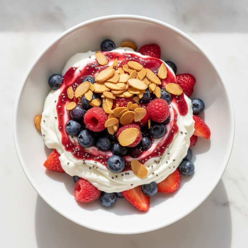 Greek Yogurt Protein Parfait with Mixed Berries