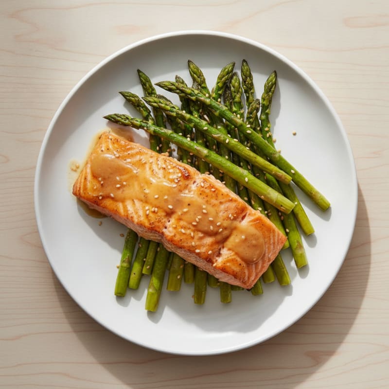 Miso-Glazed Salmon with Roasted Asparagus