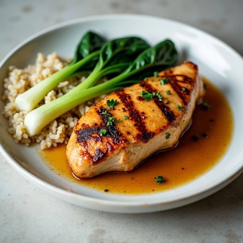 Tender Braised Chicken with Garlic-Soy Greens