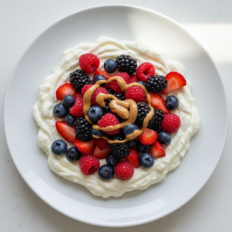 Silky Greek Yogurt Protein Mousse with Mixed Berries