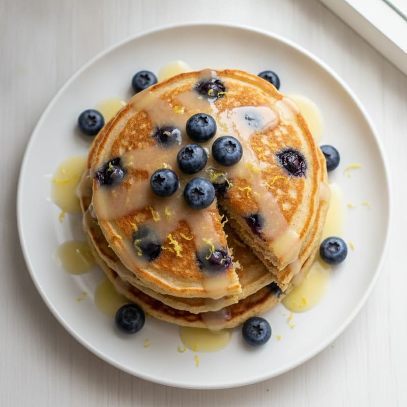 Blueberry Ricotta Pancakes with Lemon Zest