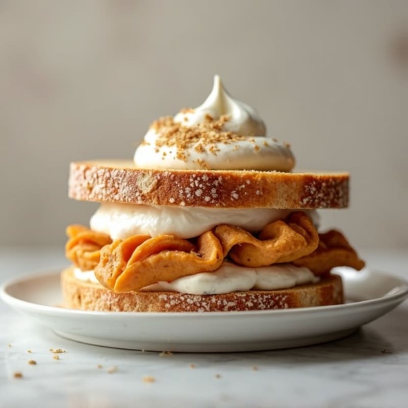 Creamy Peanut Butter and Protein-Whipped Topping Whole Grain Sandwich