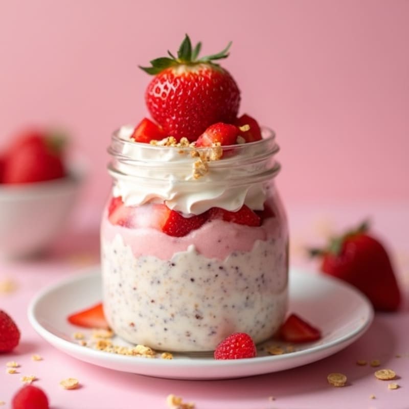 Creamy Strawberry Shortcake Overnight Oats