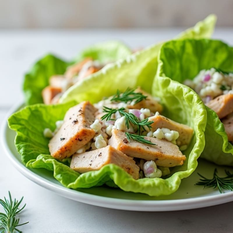 Creamy Fresh Herb Chicken Salad Lettuce Wraps