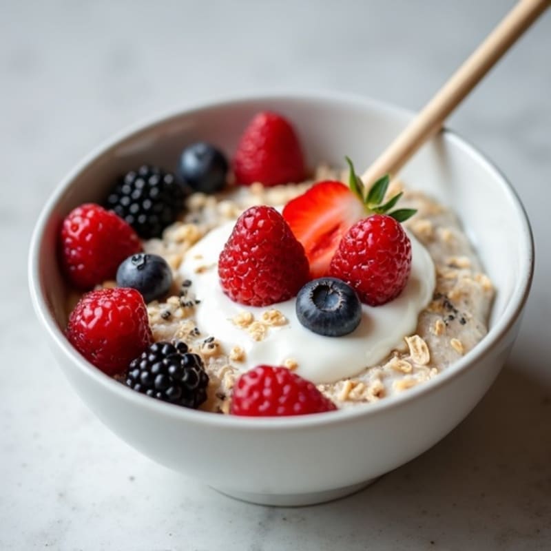 Vanilla-Berry Protein Overnight Oats