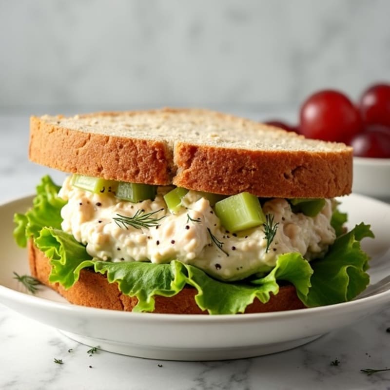 Healthy Creamy Chicken Salad Sandwich with Crunchy Veggies