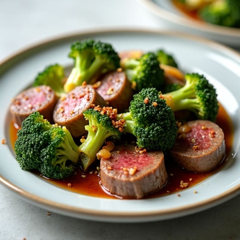 Garlic Ginger Beef with Crisp Broccoli Stir-Fry